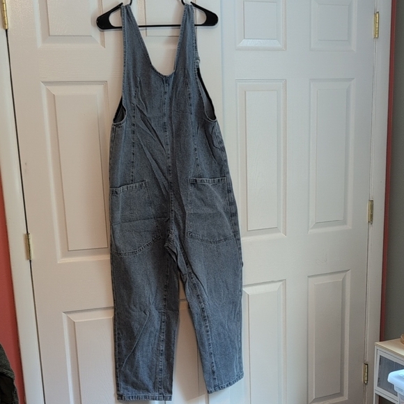 Women's Jean Denim Overall Baggy Jumpsuit Onesie with Pockets - Picture 2 of 9